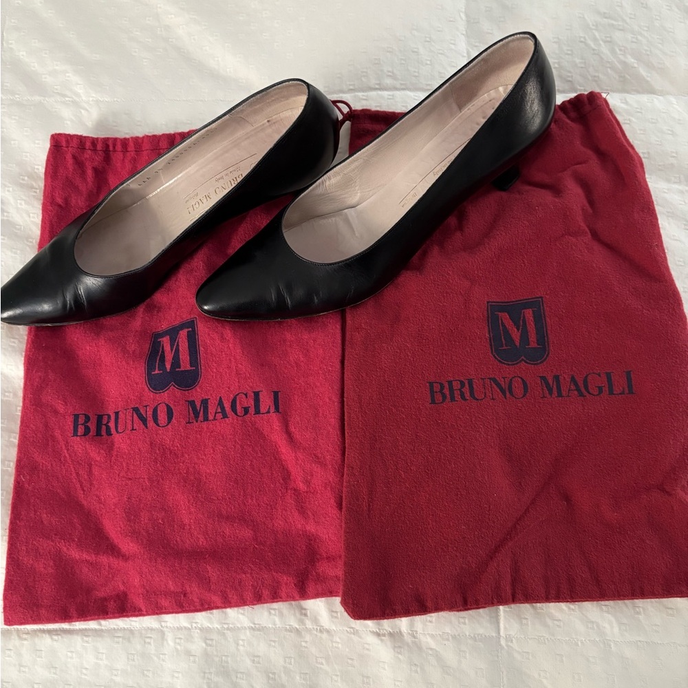 Bruno Magli Black Leather Heels